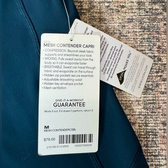 Athleta Mesh Contender Capris (Size: Medium) - Picture 3 of 3